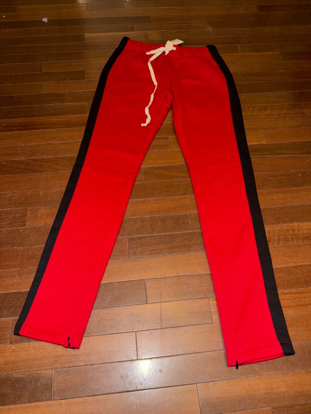 Eptm Red Track Pants with Black Side Stripe